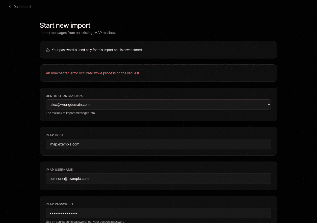 The main dashboard view