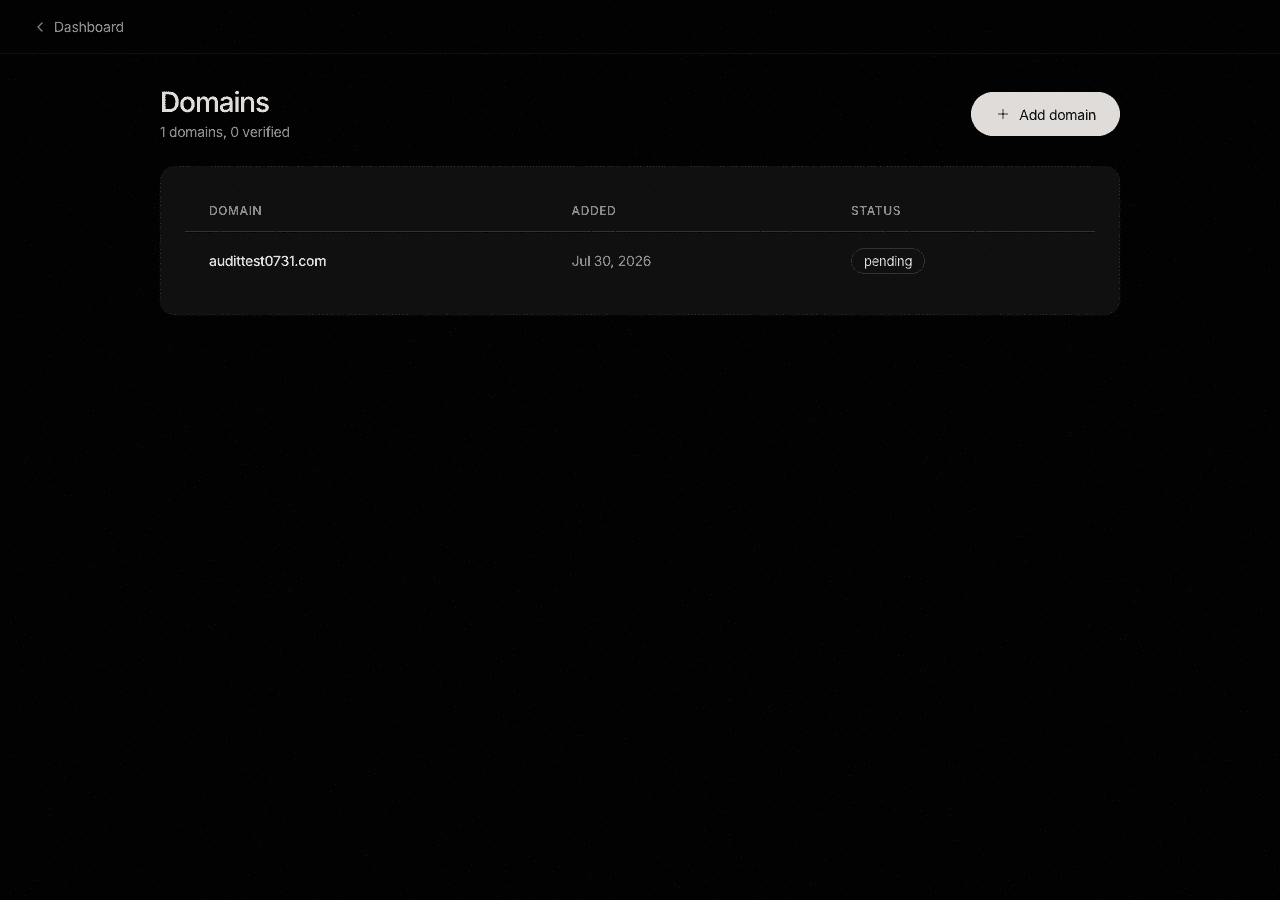 DNS records to publish at the domain provider